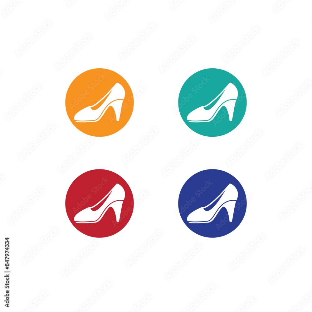 Women shoe icon vector logo design template Women shoe icon vector logo design template