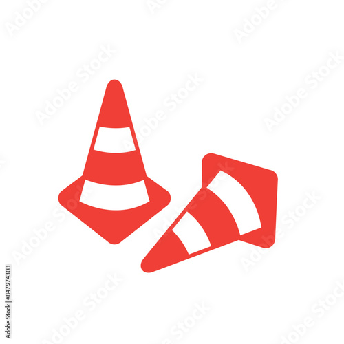 Safety cone icon vector logo design template
