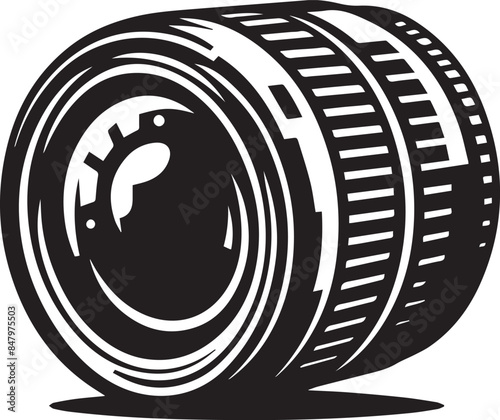 Camera Vector Illustration Silhouette. Elegant minimalist style,abstract style easily editable camera 