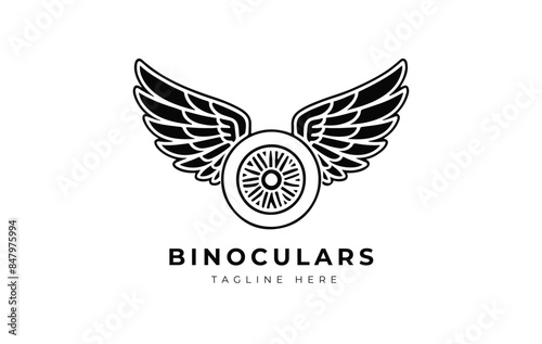 Tire wings logo vector icon 