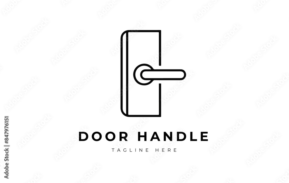 modern door handle logo design concept modern door handle logo design concept