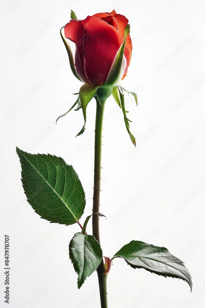 Obraz premium flower Photography, Eden Rosa copy space on right, Isolated on white Background