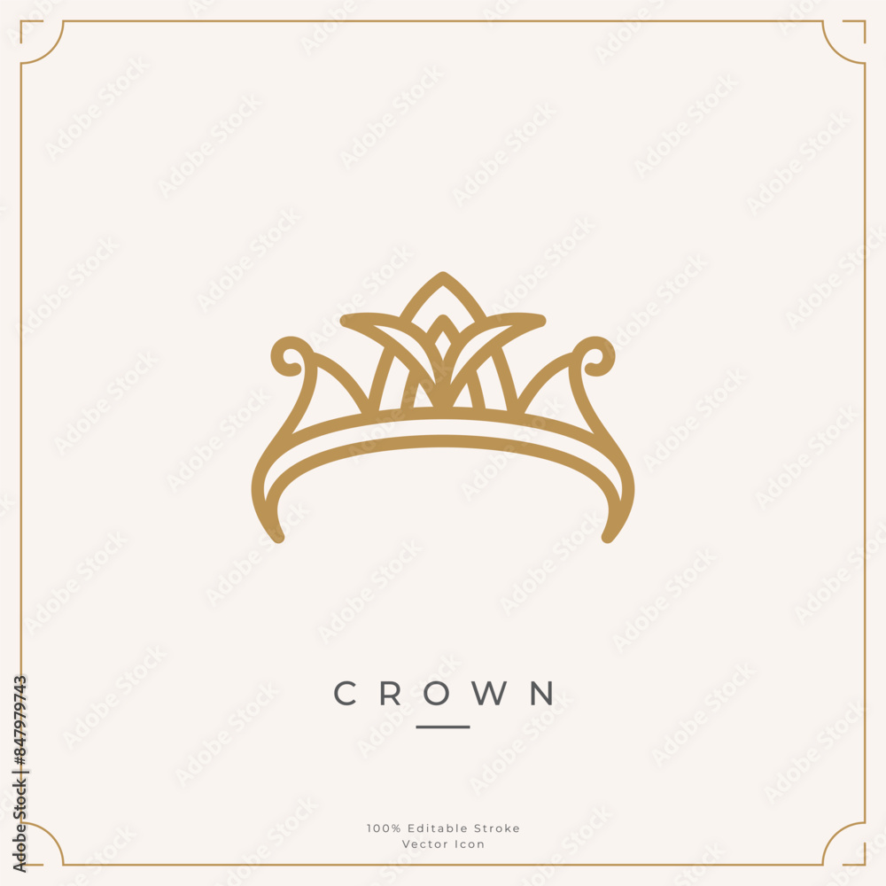 Minimalist crown logo icon template. Simple crown icon symbol Minimalist crown logo icon template. Simple crown icon symbol