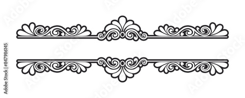 Vintage Baroque Victorian frame border victorian monogram floral engraved scroll ornament wedding