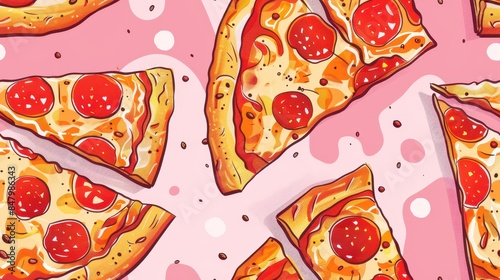 illustration seamless pizza texture background