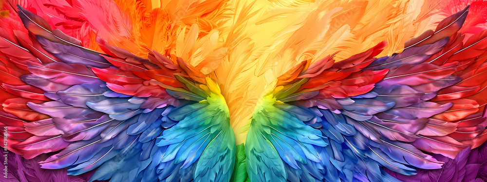 Rainbow Wings: The Essence of Colorful Freedom Rainbow Wings: The Essence of Colorful Freedom