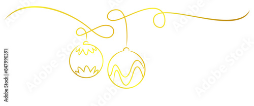 Christmas decoration with Gold balls. vector element illustration
