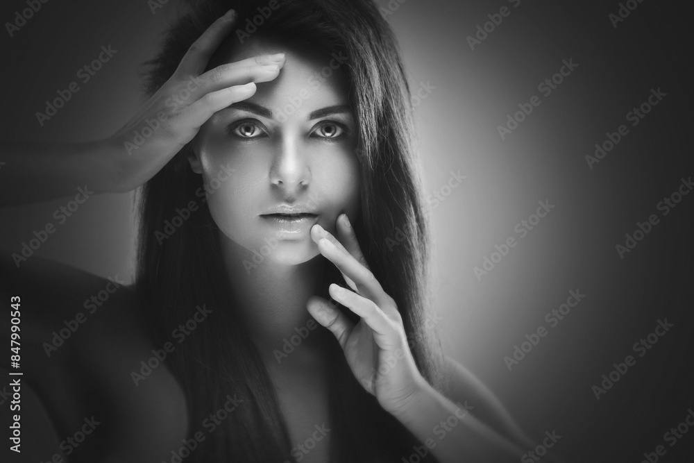 Elegant Portrait of a Young Woman with Smooth Skin Elegant Portrait of a Young Woman with Smooth Skin