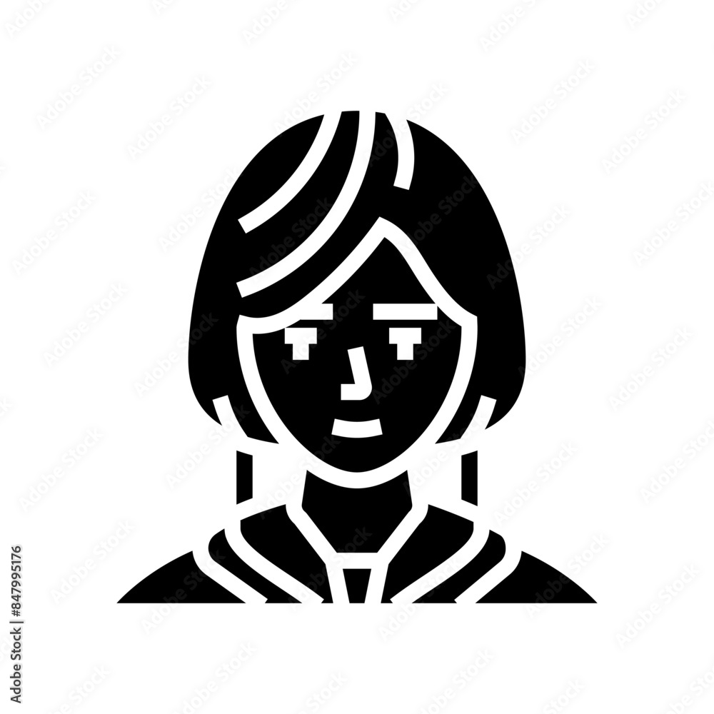 girl avatar japanese glyph icon vector. girl avatar japanese sign. isolated symbol illustration girl avatar japanese glyph icon vector. girl avatar japanese sign. isolated symbol illustration