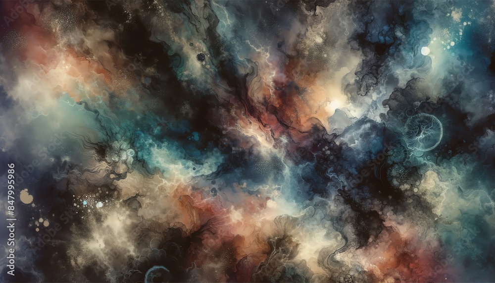Obraz premium An abstract image with a mix of dark and vibrant winter solstice colors
