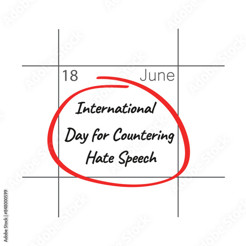 international day for countering hate speech, vector.