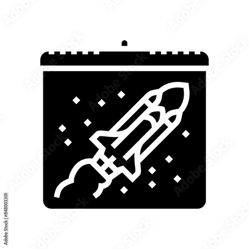 human space flight international day glyph icon vector. human space flight international day sign. isolated symbol illustration