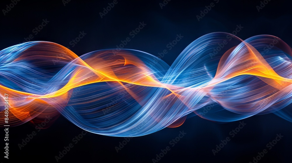 Obraz premium Colorful light wave on dark background