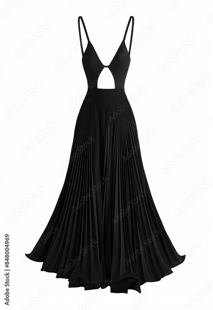 Mockup of a classic black evening sundress for women on a white background Mockup of a classic black evening sundress for women on a white background