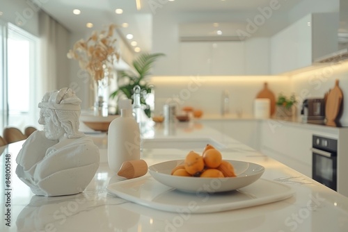 Modern minimalist kitchen with elegant decor and clean counters © Georgii
