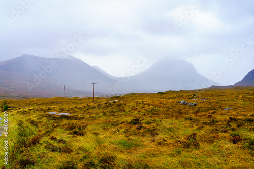 Obraz na płótnie Mountain landscape, on a rainy day, Isle of Skye w salonie