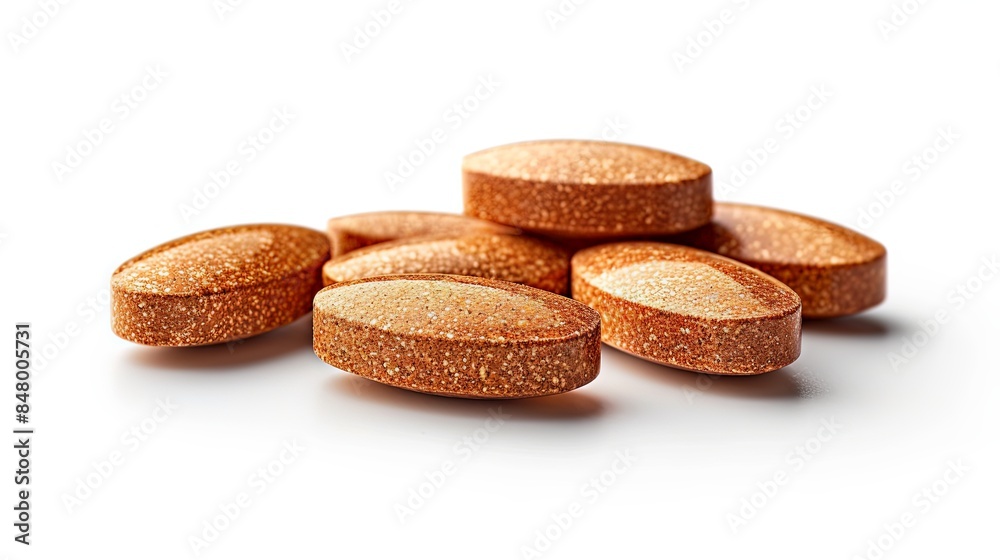 Pills scattered on white background isolated Pills scattered on white background isolated