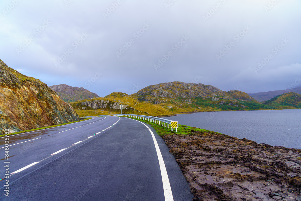Road along the Loch Bad an Sgalaig, Wester Ross
