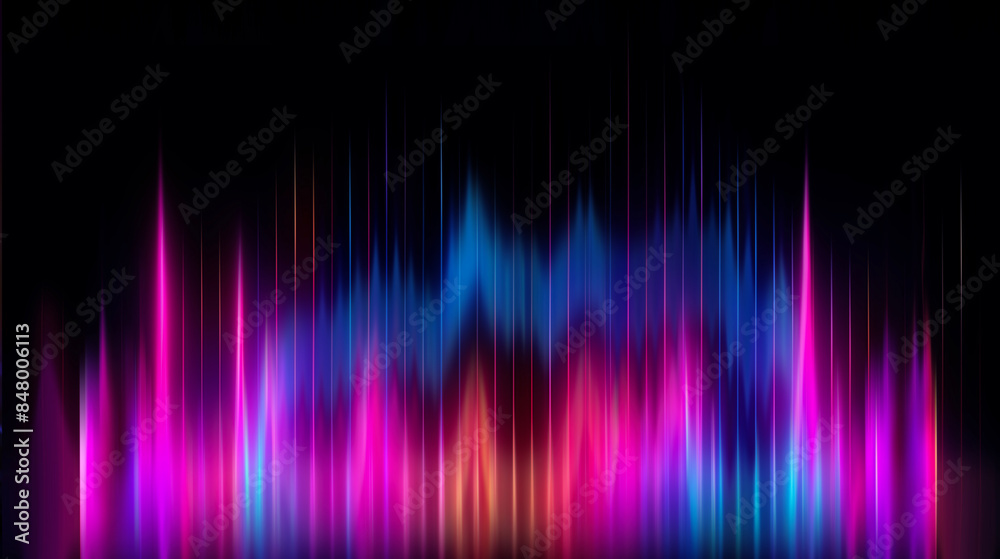 Bright abstract futuristic background. Neon multicolored blurred lines on a dark background Bright abstract futuristic background. Neon multicolored blurred lines on a dark background