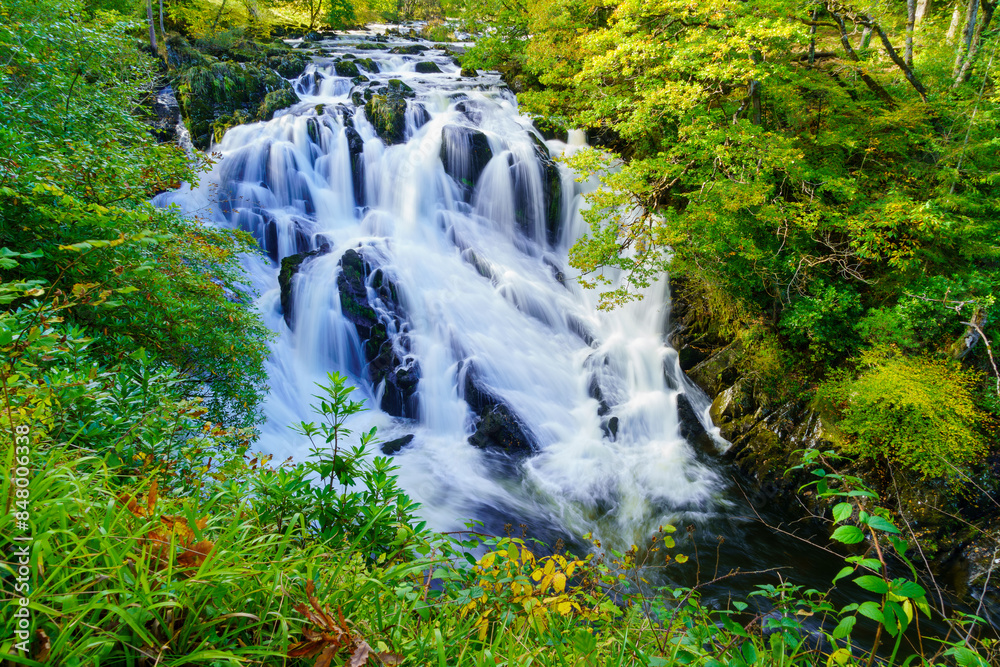 Swallow Falls Waterfall, in Snowdonia National Park