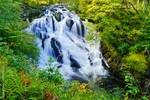 Obraz na płótnie Swallow Falls Waterfall, in Snowdonia National Park w salonie