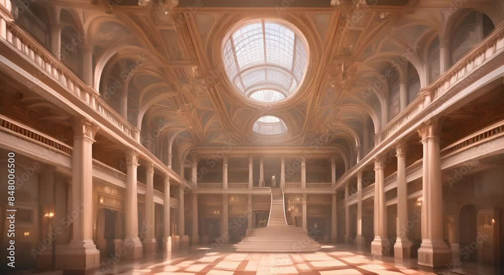 Luxurious palace interior with baroque architecture and decoration Luxurious palace interior with baroque architecture and decoration