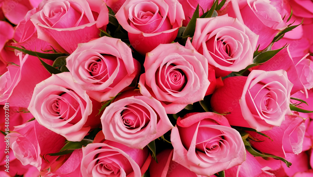 Closeup a bouquet of pink roses flower texture background for a Valentine's Day celebration or a summer wedding. Pattern of pink rose petals. Pink roses background for love and romance. Closeup a bouquet of pink roses flower texture background for a Valentine's Day celebration or a summer wedding. Pattern of pink rose petals. Pink roses background for love and romance.