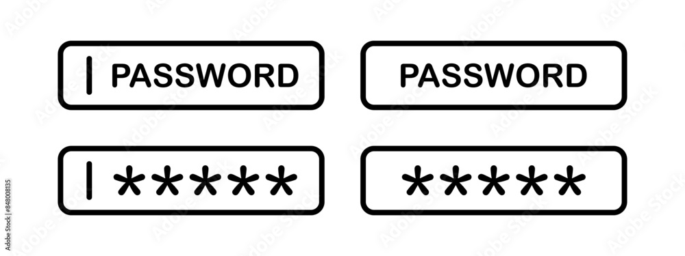 Password form icon. Account access symbol. User login vector illustration. Privacy protection sign. Password safety pictogram. Password form icon. Account access symbol. User login vector illustration. Privacy protection sign. Password safety pictogram.