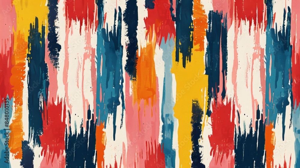 Vibrant Abstract Paint Strokes on Canvas