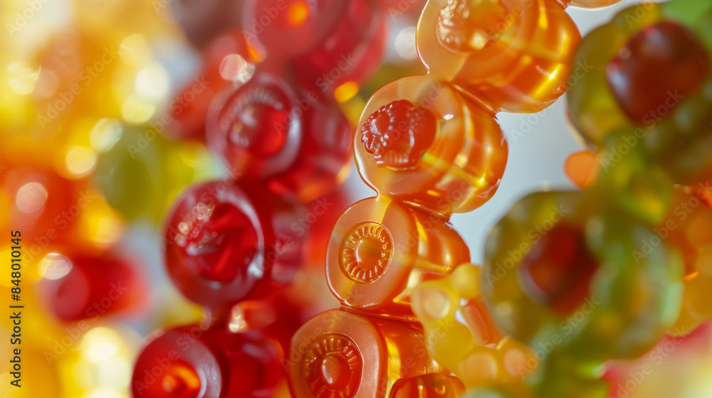 Colorful Gummy Bears Candy Macro Shot