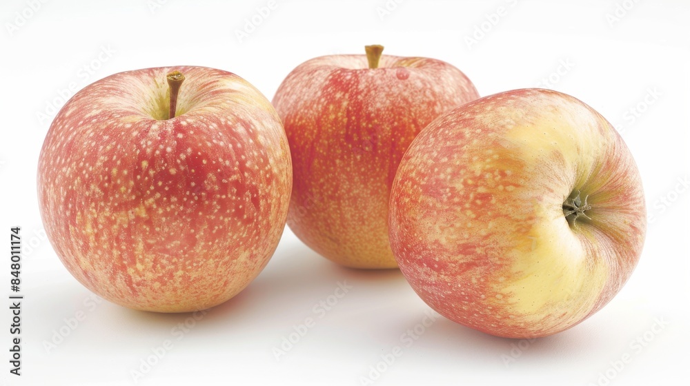 Fresh Gala Apples Isolated on White Background. Apples of the Month Braeburn Fresh Gala Apples Isolated on White Background. Apples of the Month Braeburn