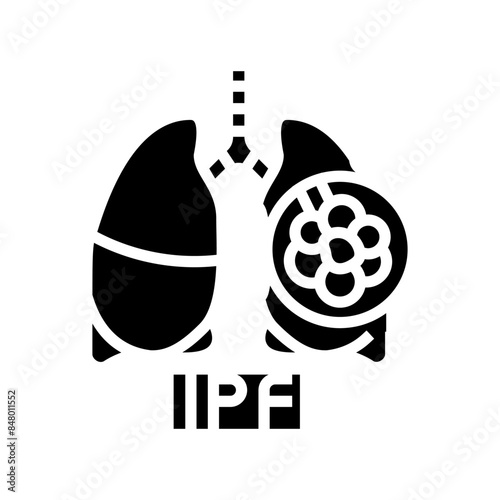 idiopathic pulmonary fibrosis glyph icon vector. idiopathic pulmonary fibrosis sign. isolated symbol illustration