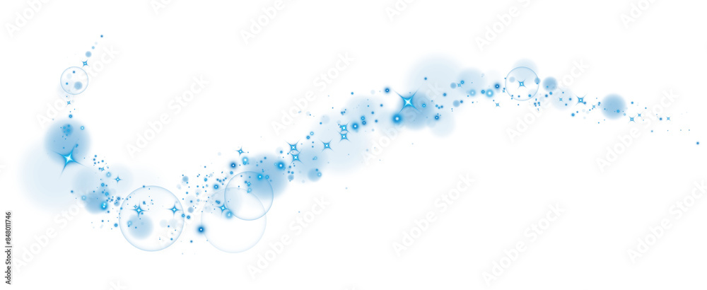 Blue dust, sparks and blue stars shine with special light. Trace of speed lines. Christmas light effect. Sparkling magic dust particles. PNG.
Blue dust, sparks and blue stars shine with special light. Trace of speed lines. Christmas light effect. Sparkling magic dust particles. PNG.