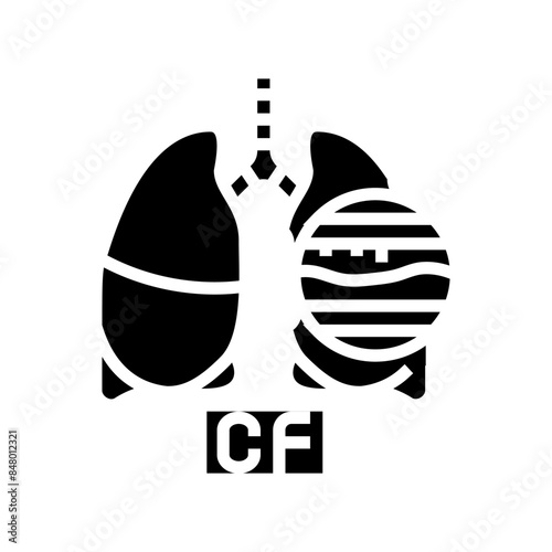 cystic fibrosis disease glyph icon vector. cystic fibrosis disease sign. isolated symbol illustration