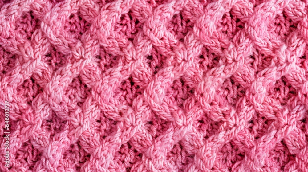 Pink Knitted Fabric Texture Close-up Pink Knitted Fabric Texture Close-up