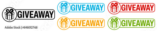 Set collections trendy colorful giveaway icon sign. social media free gift labels design template Vector illustration