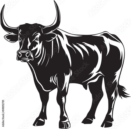 silhouette of a bull