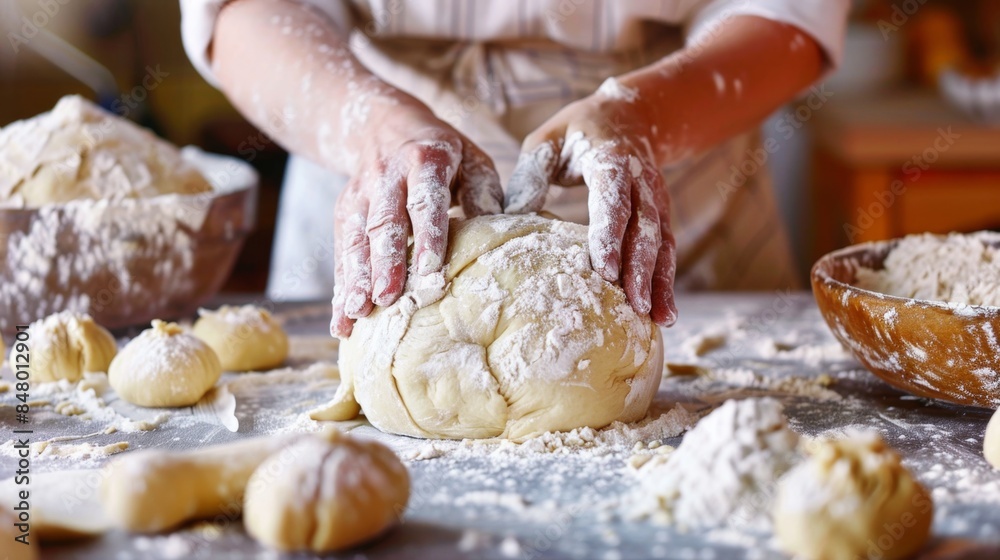 Homemade Bread Preparation by Artisan Baker