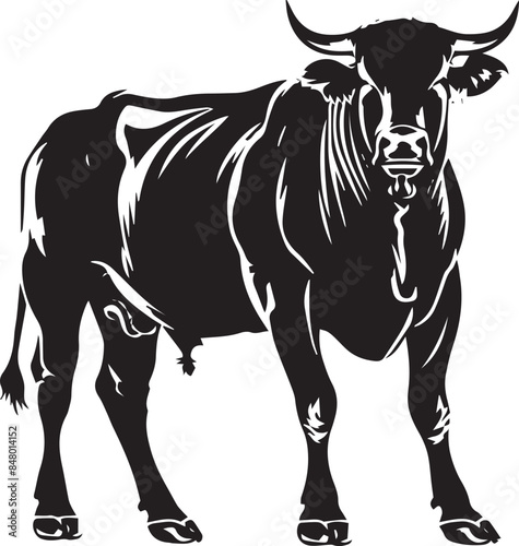 silhouette of a bull