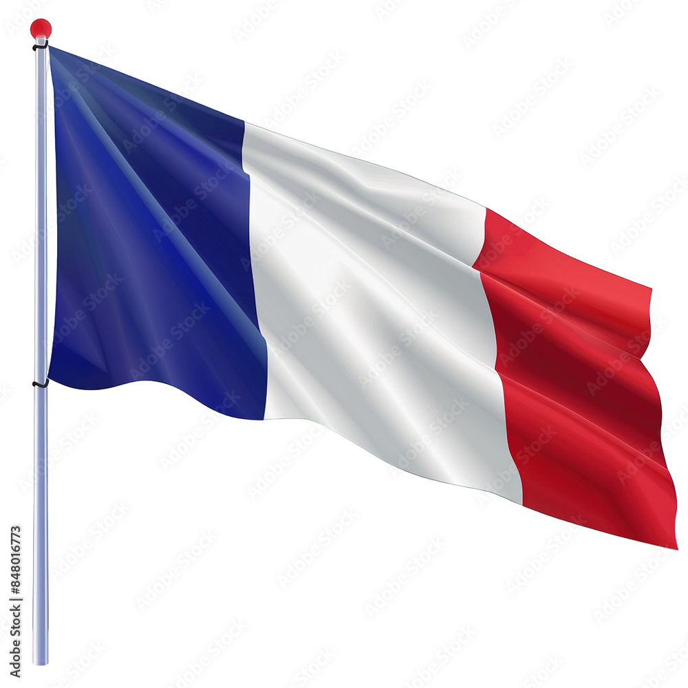 3D Rendering Flag of a France on Transparent Background 3D Rendering Flag of a France on Transparent Background
