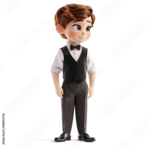 Cartoon Boy in Formal Attire