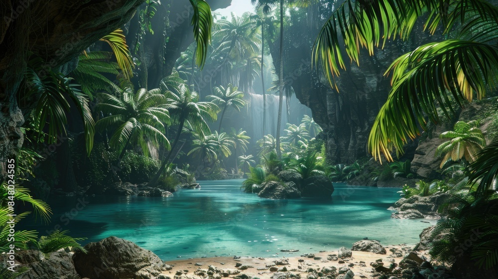 The Hidden Lagoon Tropical Escape AI generated The Hidden Lagoon Tropical Escape AI generated