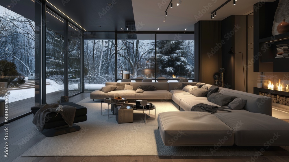 Fototapeta premium modern modern home interior