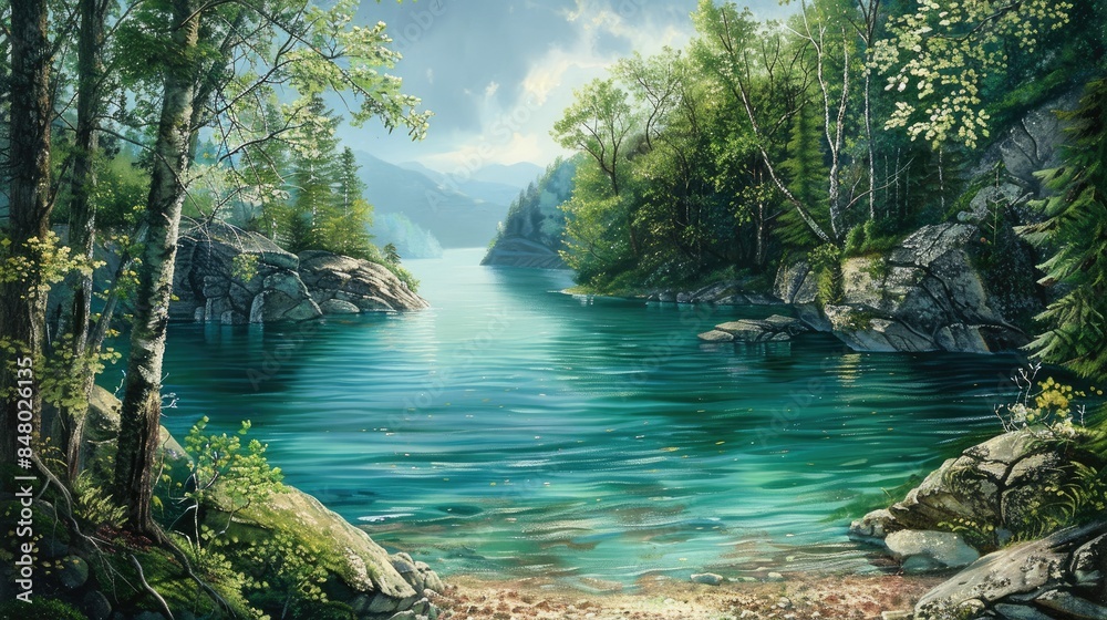 Tranquil Waters of the Hidden Cove AI generated Tranquil Waters of the Hidden Cove AI generated