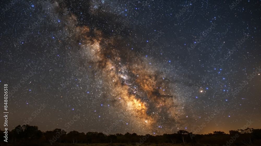 Serene Kakadu National Park Starry Sky Illuminated with Milky Way - Perfect Stargazing Conditions in Pristine Nature Setting Serene Kakadu National Park Starry Sky Illuminated with Milky Way - Perfect Stargazing Conditions in Pristine Nature Setting