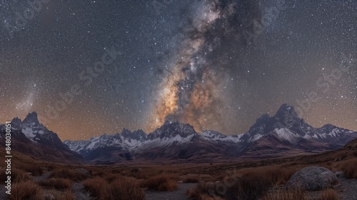 Majestic Alpine Dark Sky Night with Milky Way Over Switzerland's Reserve - Minimalist Mountain Stargazing