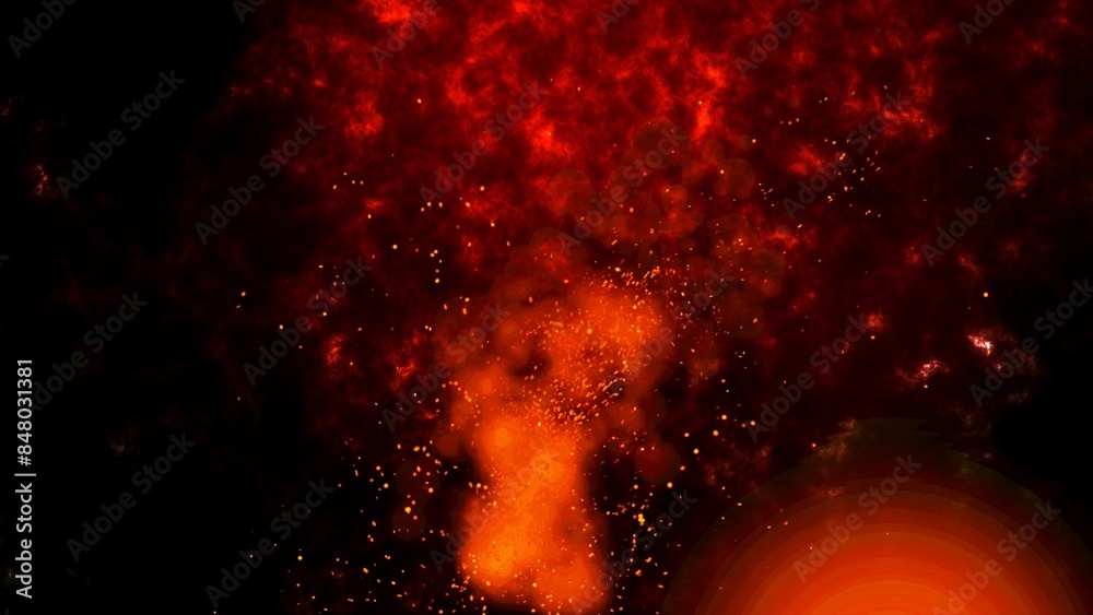 Obraz premium bright sparkling sparks and smoke from the fire