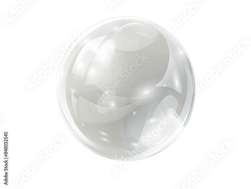 White glass ball on transparent background vector