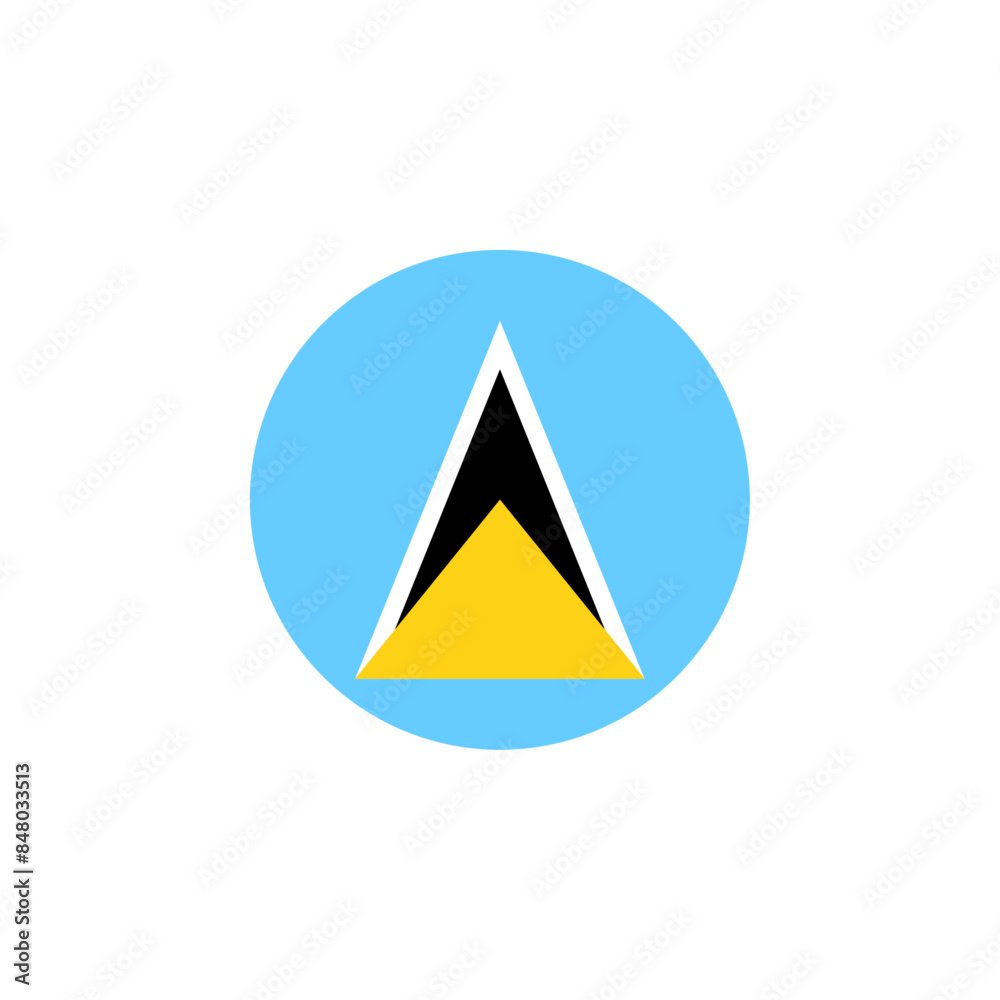 Round Saint Lucia country flag design element Round Saint Lucia country flag design element
