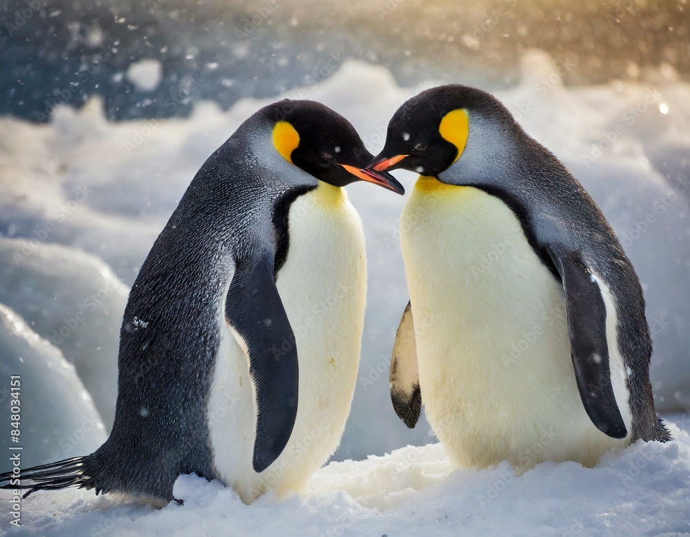 Fototapeta premium penguins in polar regions